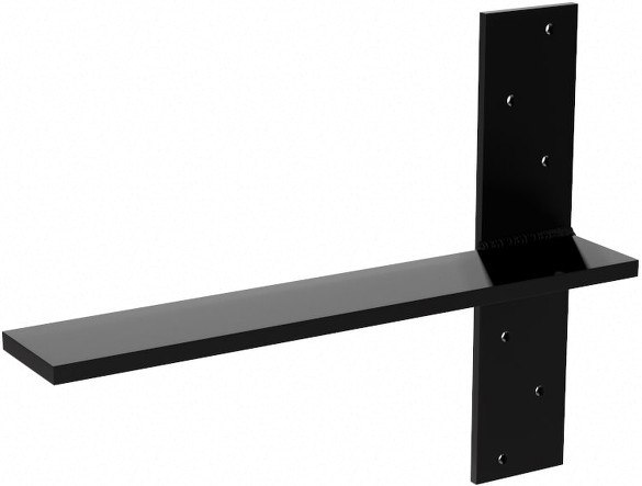 The Original Free Hanging Shelf Bracket 24-in x 2.5-in x 0.25-in Black Steel Mounting bracket