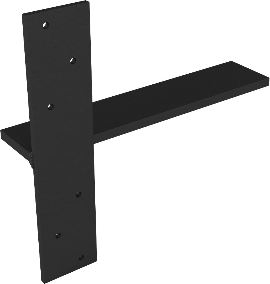 The Original Free Hanging Shelf Bracket 20-in x 2.5-in x 0.25-in Black Aluminum Mounting bracket