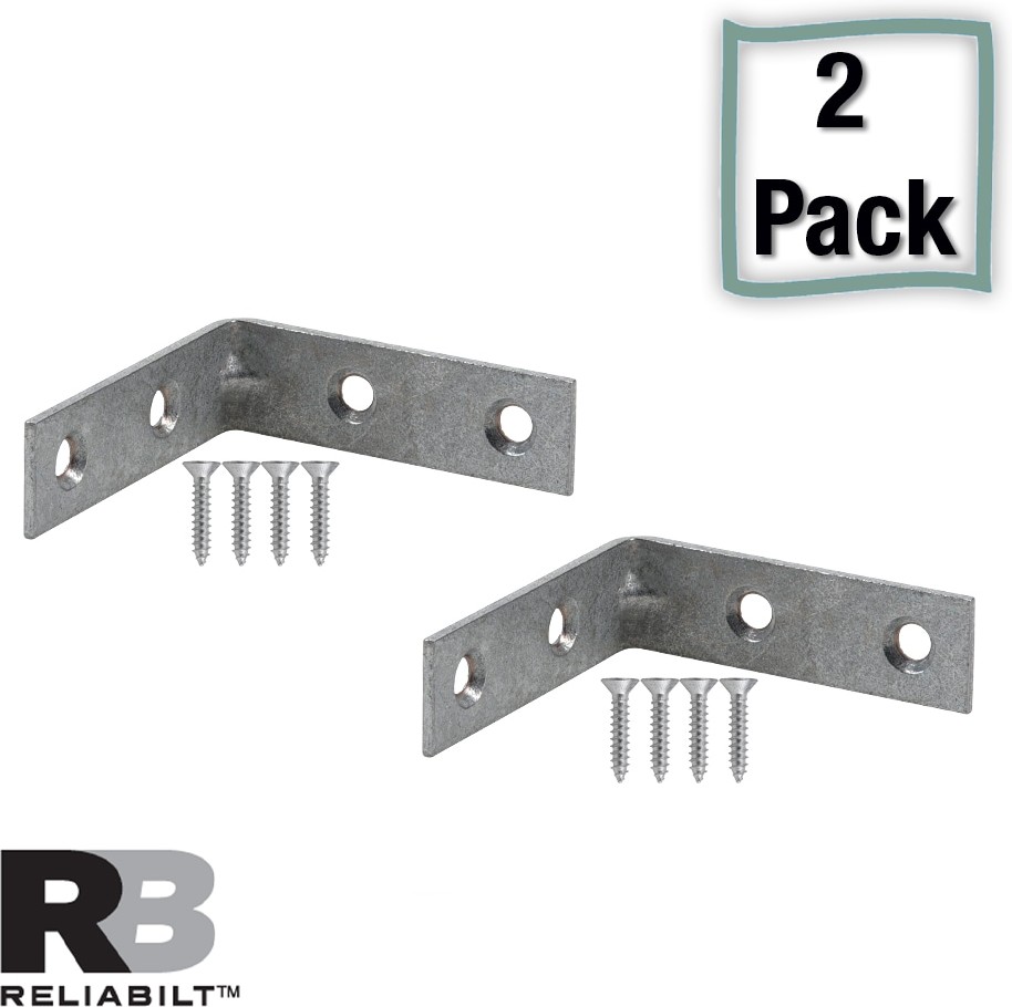 2.5-in x 0.625-in x 2.5-in 2 -Gauge Galvanized Steel Corner brace 2 -Pack