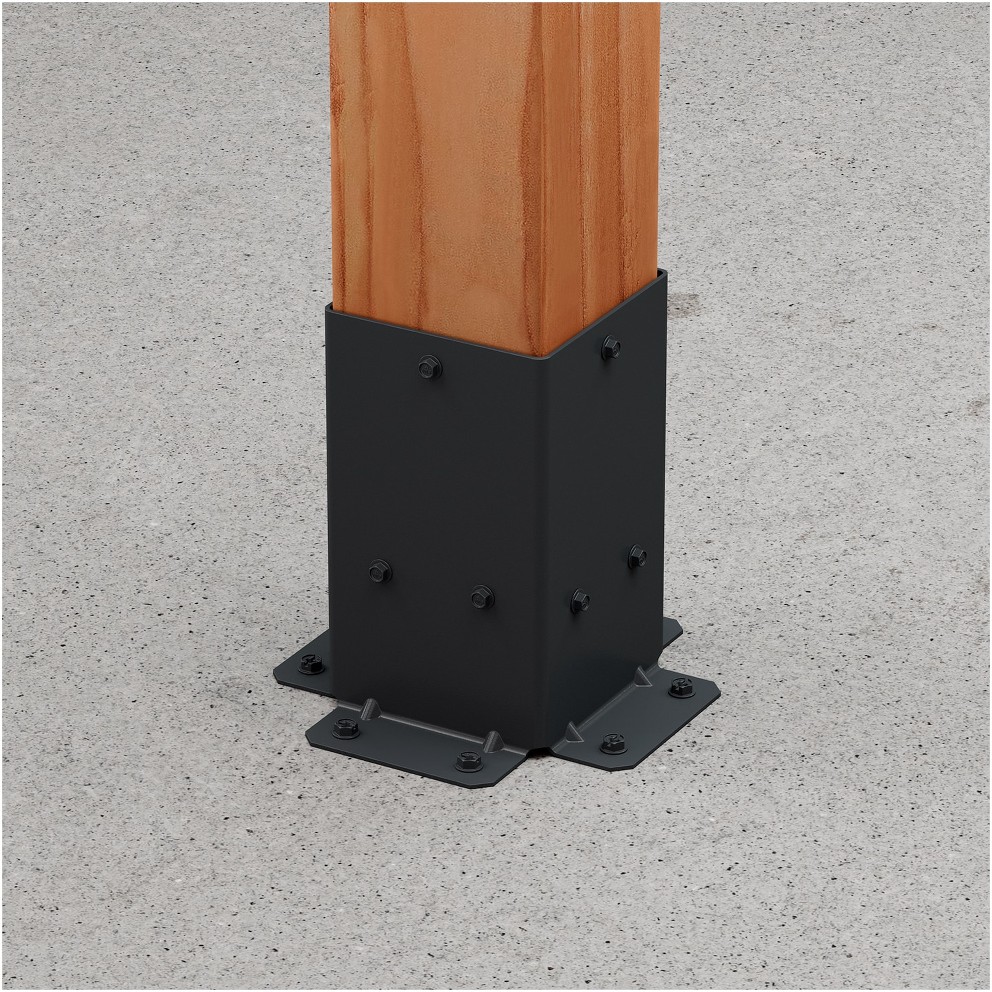 Outdoor Accents Sage Pergola System 4-in x 4-in Powder-coated Wood to concrete (retrofit) Base 2 -Pack