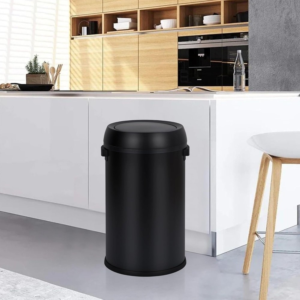 Garvee 65 Liter/17 Gallon Swing Top Trash Can Fingerprint-Proof Stainless Steel Garbage Can
