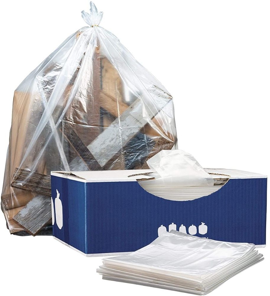 45-Gallon Scent free Clear Outdoor Plastic Can Twist Tie Trash Bag 100 -Count