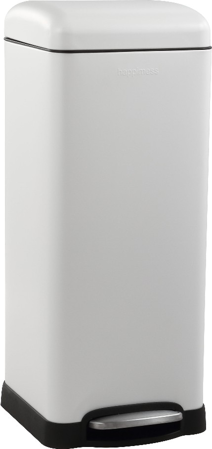 8 Gallon White Steel Indoor Kitchen Step Trash Can
