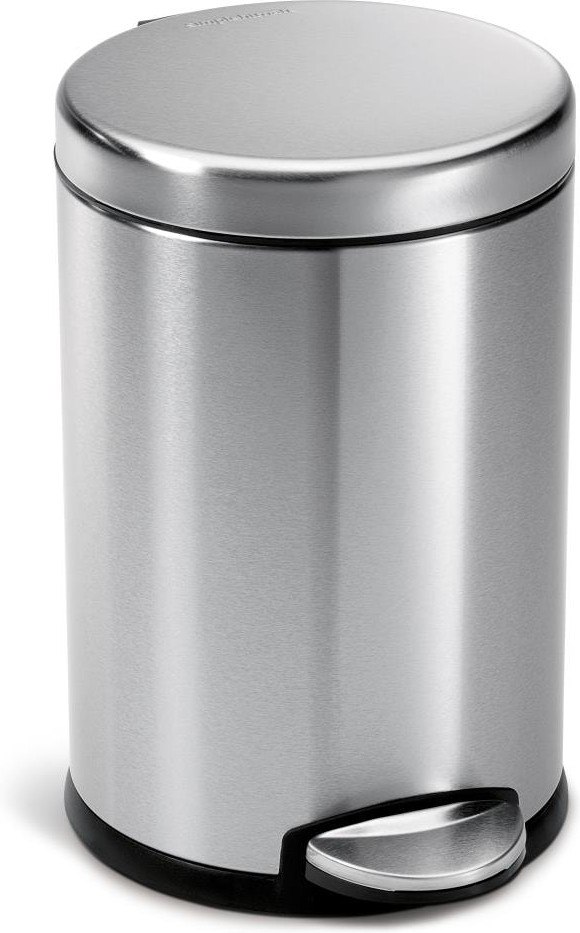 1.2 Gallon Brushed Steel Indoor/Outdoor Kitchen Step Trash Can