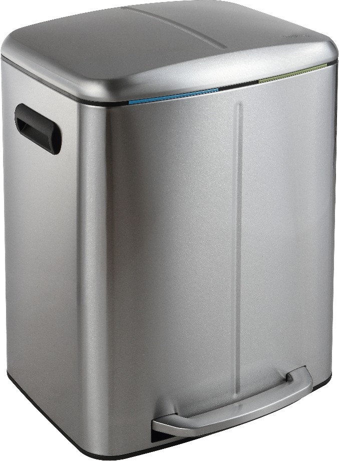10.6 Gallon Stainless Steel Steel Indoor Kitchen Step Trash Can