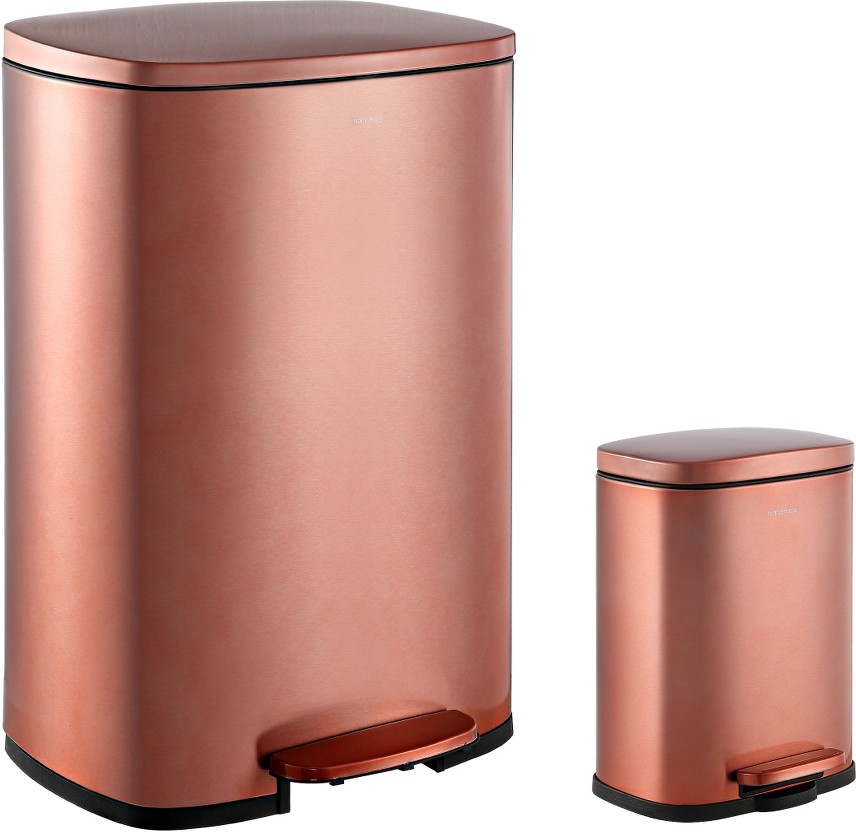 13.2 Gallon Rose Gold Steel Indoor Kitchen Step Trash Can