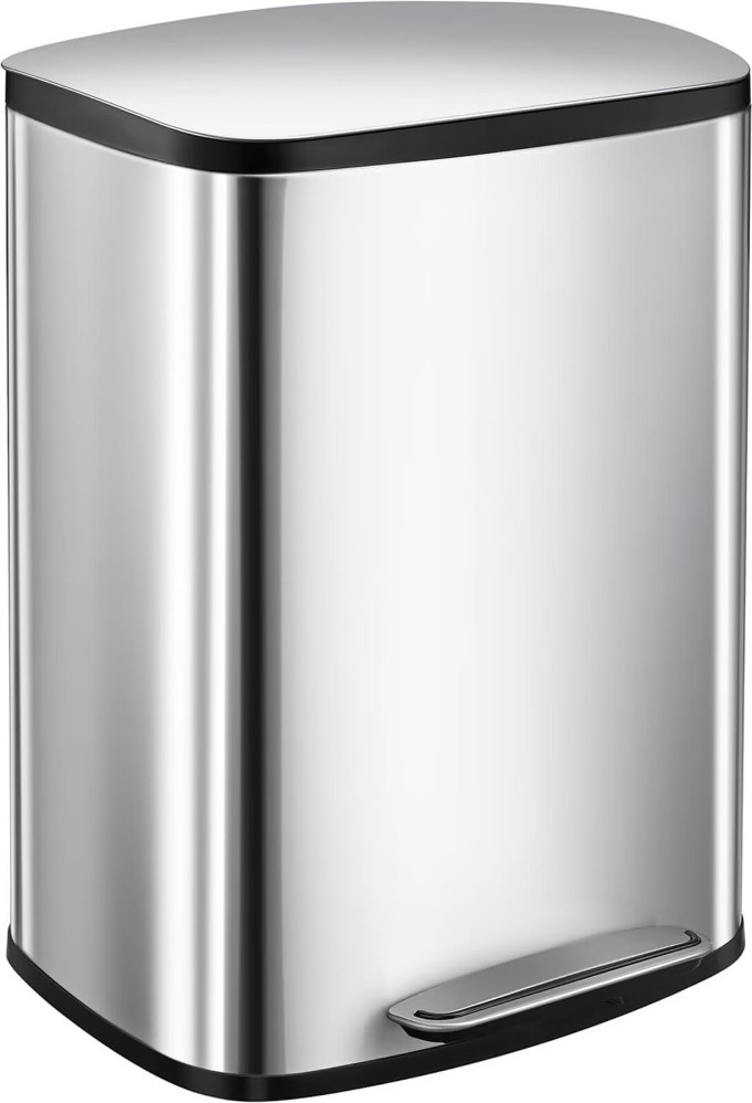 13Gal Heavy Duty Hands-Free Stainless Steel Kitchen Trash Can