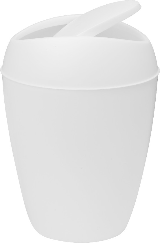 9 Liter White Plastic Indoor Kitchen Swing/Push Lid Trash Can