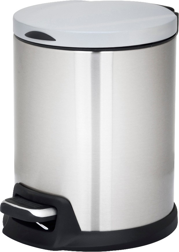 5 Liter Stainless steel Steel Indoor Hinged Lid Trash Can