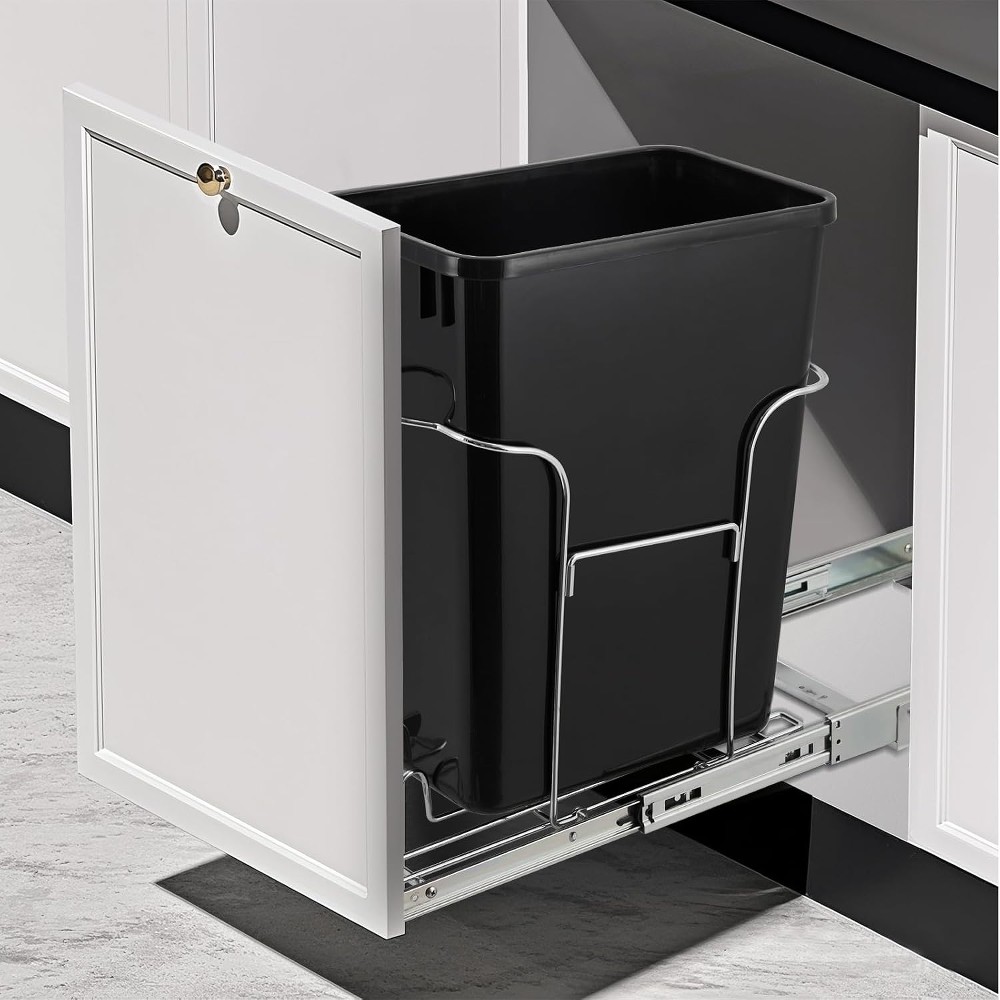 Pull Out Trash Can Under Cabinet Stainless Steel Slide Out Garbage Can