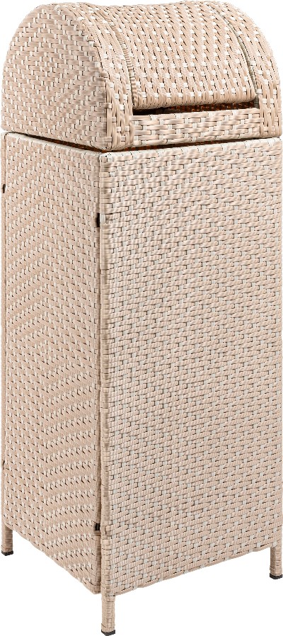 31.39 Gallon Light Pink/White Metal Indoor/Outdoor Kitchen Hinged Lid Trash Can