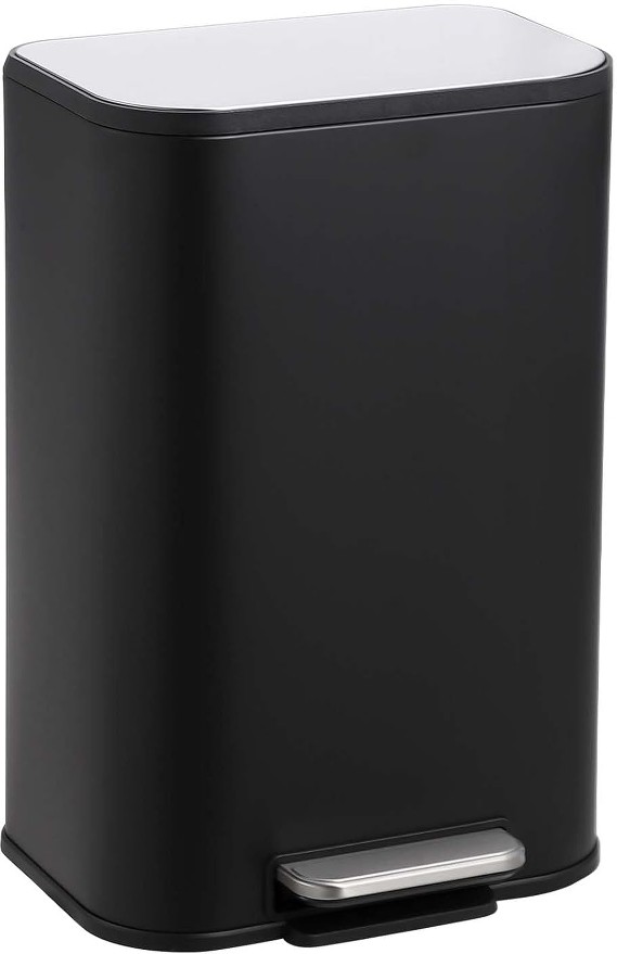 Bathroom Trash Can 3.2 Gallon Stainless Steel Garbage Can