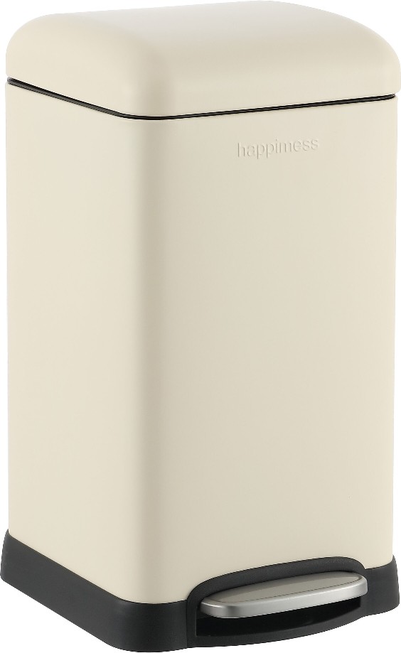 3.2 Gallon Limestone Beige Metal Indoor Kitchen Step Trash Can
