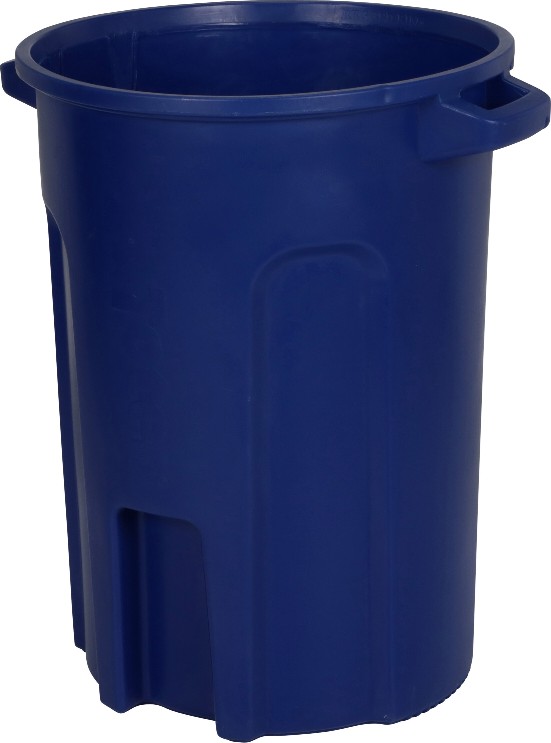 32 Gallon Blue Plastic Indoor/Outdoor Kitchen Detached Lid Trash Can