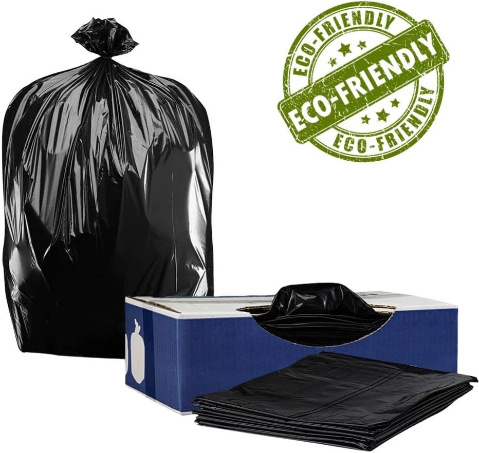 42-Gallon Scent free Black Outdoor Plastic Can Twist Tie Trash Bag 100 -Count
