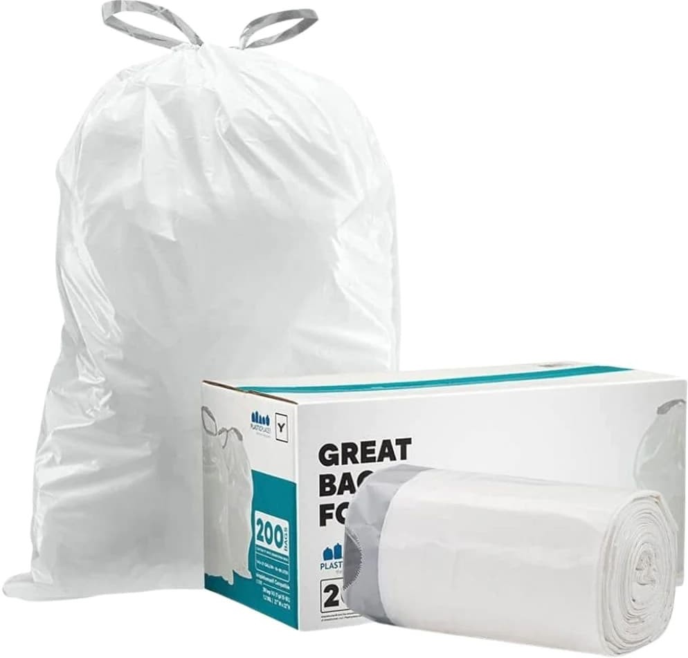 30.4-Gallon Scent free White Indoor Plastic Kitchen Drawstring Trash Bag 200 -Count
