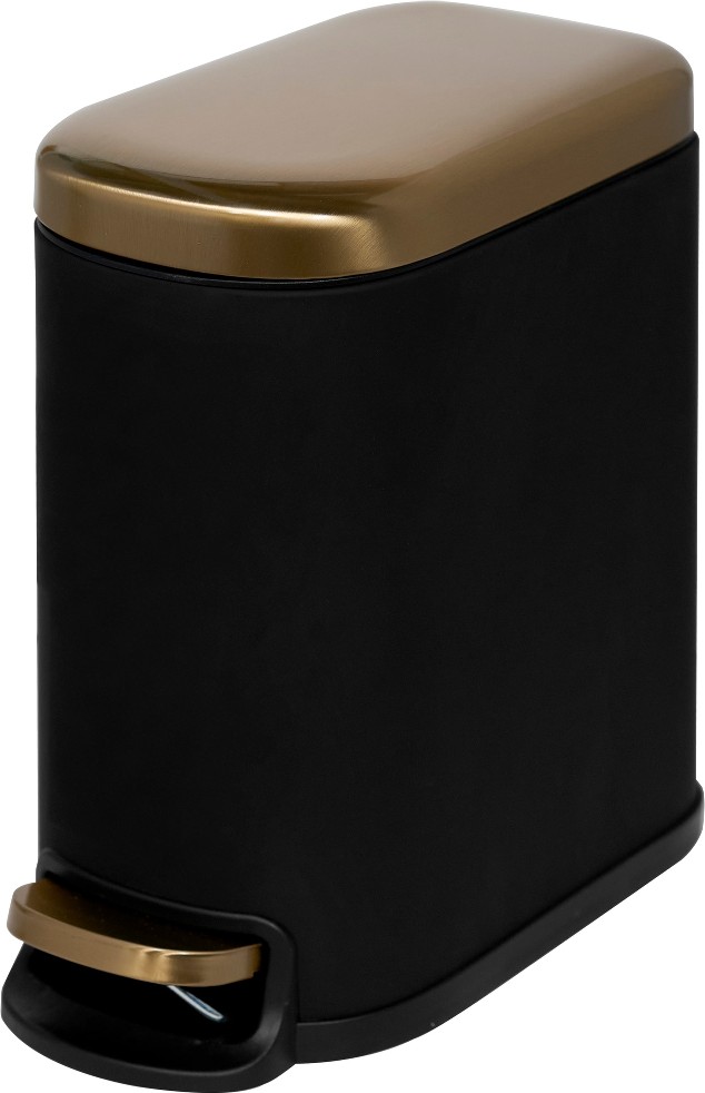5 Liter Soft touch Black Gold Metal Indoor Step Trash Can