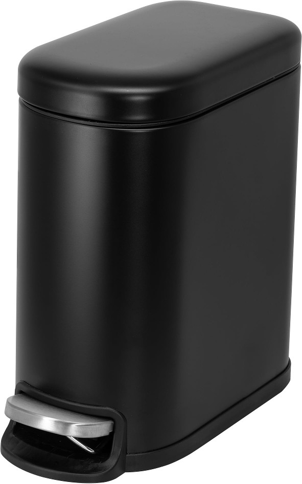 5 Liter Matte Black Metal Indoor Step Trash Can