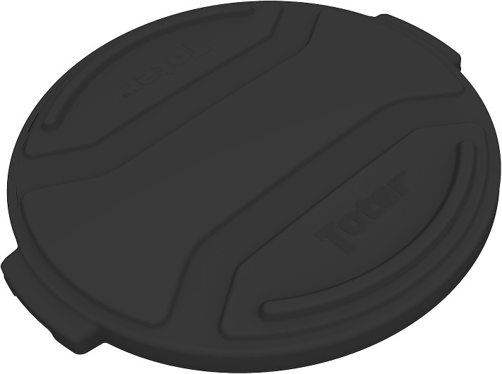Black Plastic Outdoor Trash Can Lid