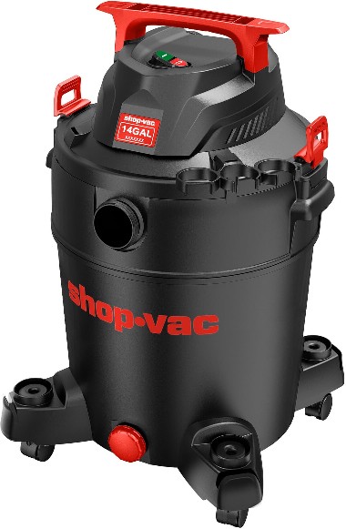 14-Gallon 6 HP Corded Wet/Dry Shop Vacuum with Accessories Included