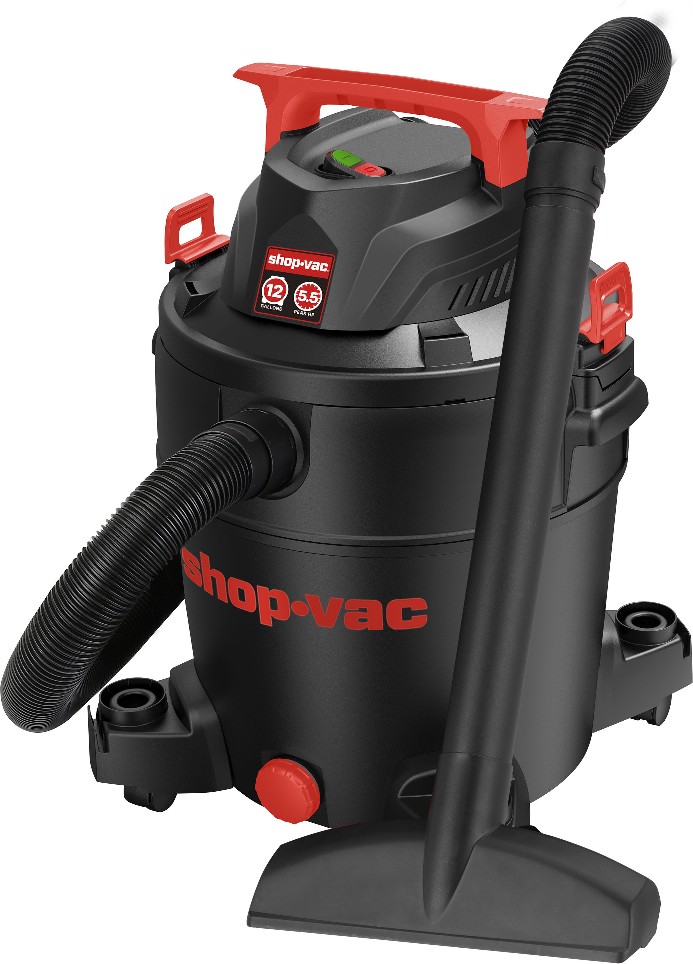 12-Gallon 5.5 HP Corded Wet/Dry Shop Vacuum with Accessories Included