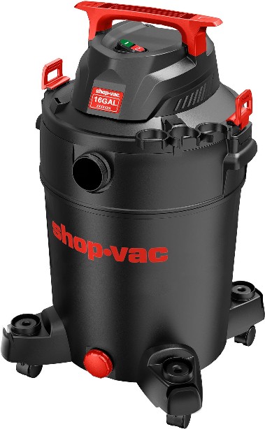 16-Gallon 6.5 HP Corded Wet/Dry Shop Vacuum with Accessories Included