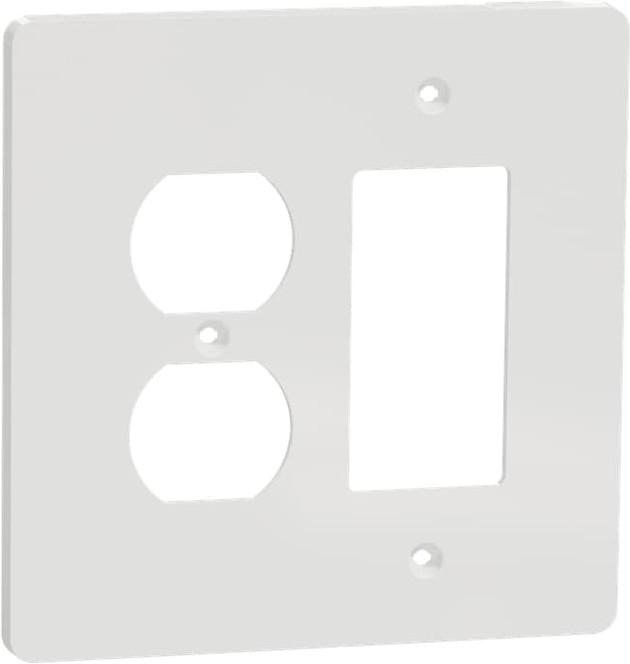 X Series 2 -Gang Midsize Size Matte White Polycarbonate Indoor Duplex/Decorator Wall Plate