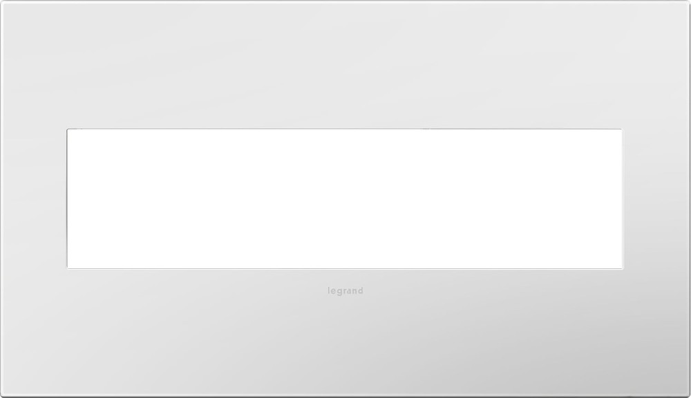 adorne 4 -Gang Specialty Size Gloss White on White Plastic Indoor Screwless Square Wall Plate