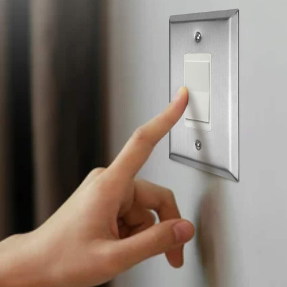 TayMac Jumbo Size Brushed Nickel Metal Indoor Wall Plate