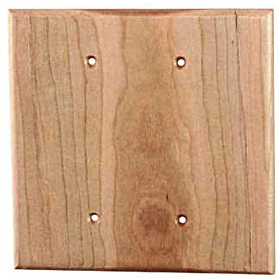 2 -Gang Specialty Size Cherry Wood Indoor Blank Wall Plate