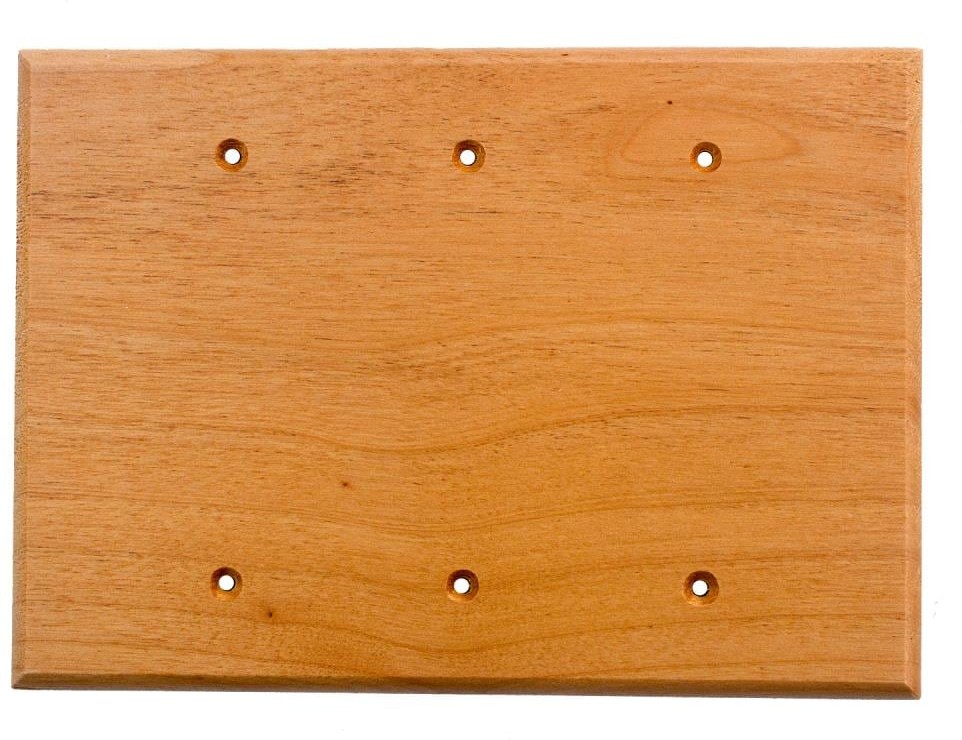 3 -Gang Specialty Size Alder Wood Indoor Blank Wall Plate
