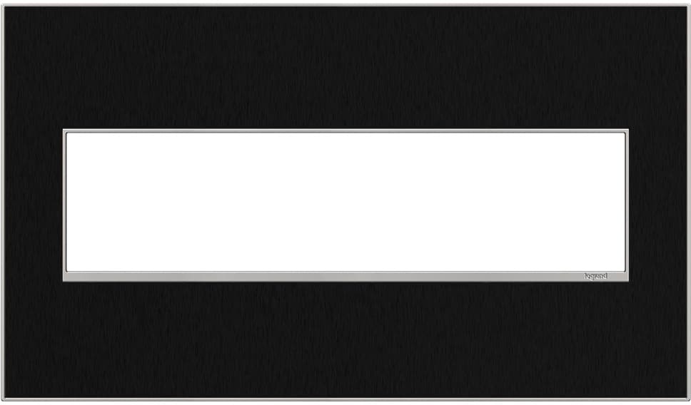 adorne 4 -Gang Specialty Size Black Stainless Stainless steel Indoor Screwless Square Wall Plate