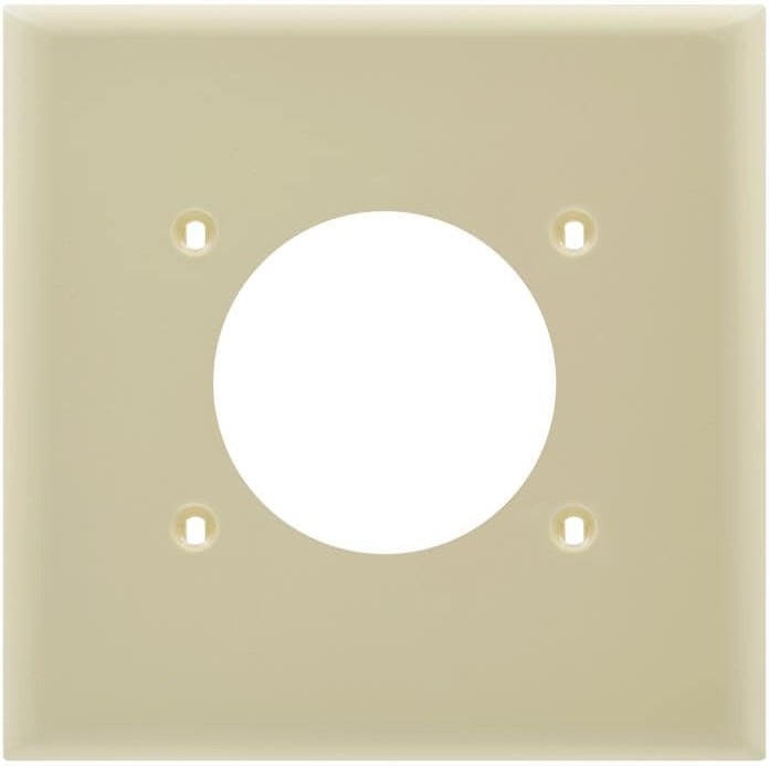 2 -Gang Midsize Size Ivory Plastic Indoor Round Wall Plate 10 -Pack