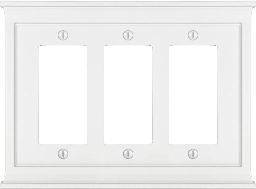 Capitol Standard Size White Composite wood Indoor Decorator Wall Plate