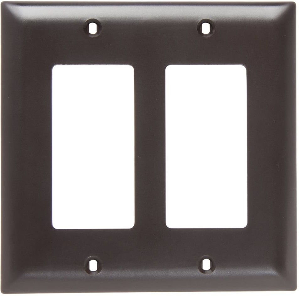 Pass Seymour 2 -Gang Midsize Size Brown Nylon Indoor Decorator Wall Plate