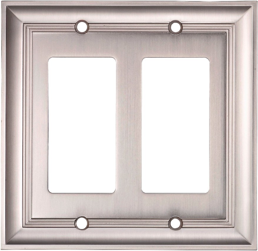 Cosgrove 2 -Gang Satin nickel Zinc Indoor Decorator Wall Plate