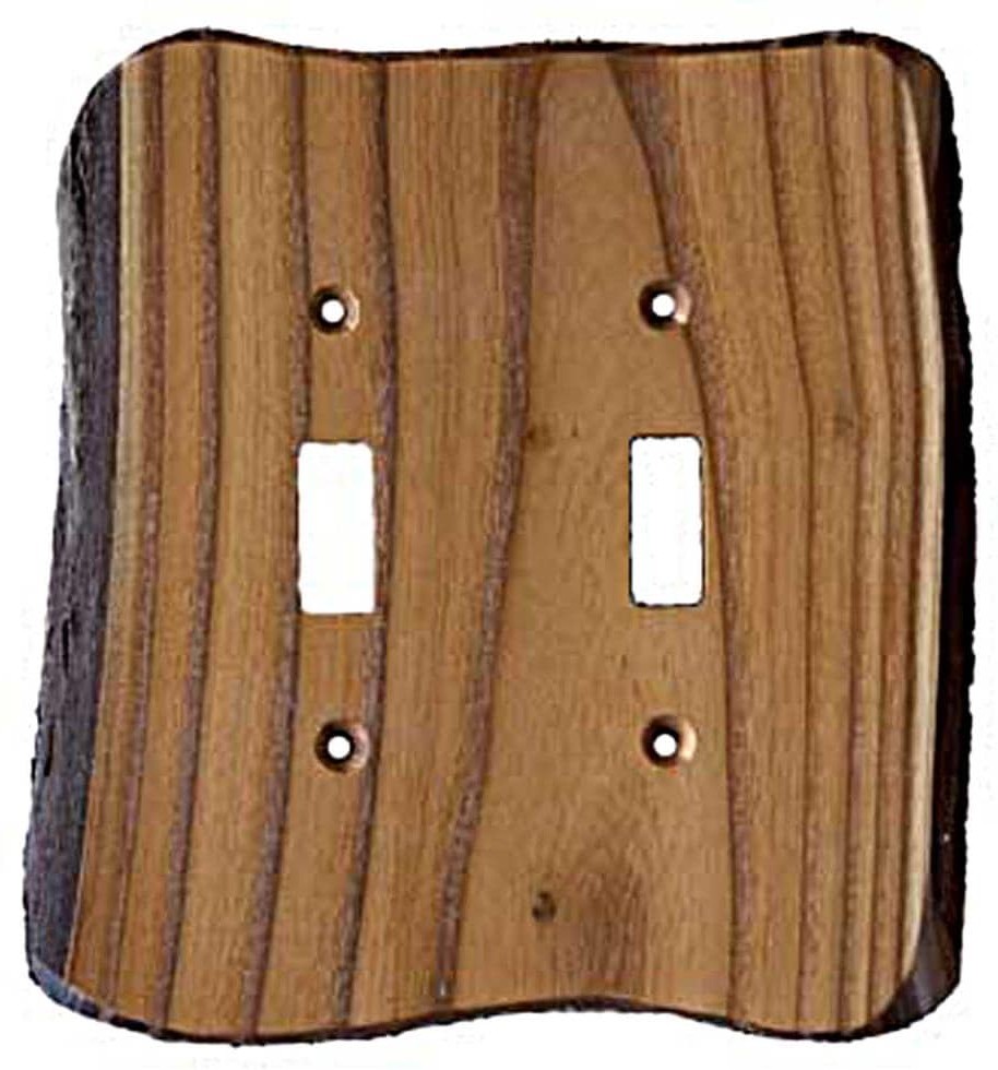 2 -Gang Specialty Size Russian Olive Wood Indoor Toggle Wall Plate
