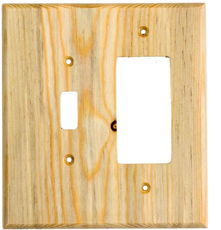 2 -Gang Specialty Size Blue Pine Wood Indoor Wall Plate