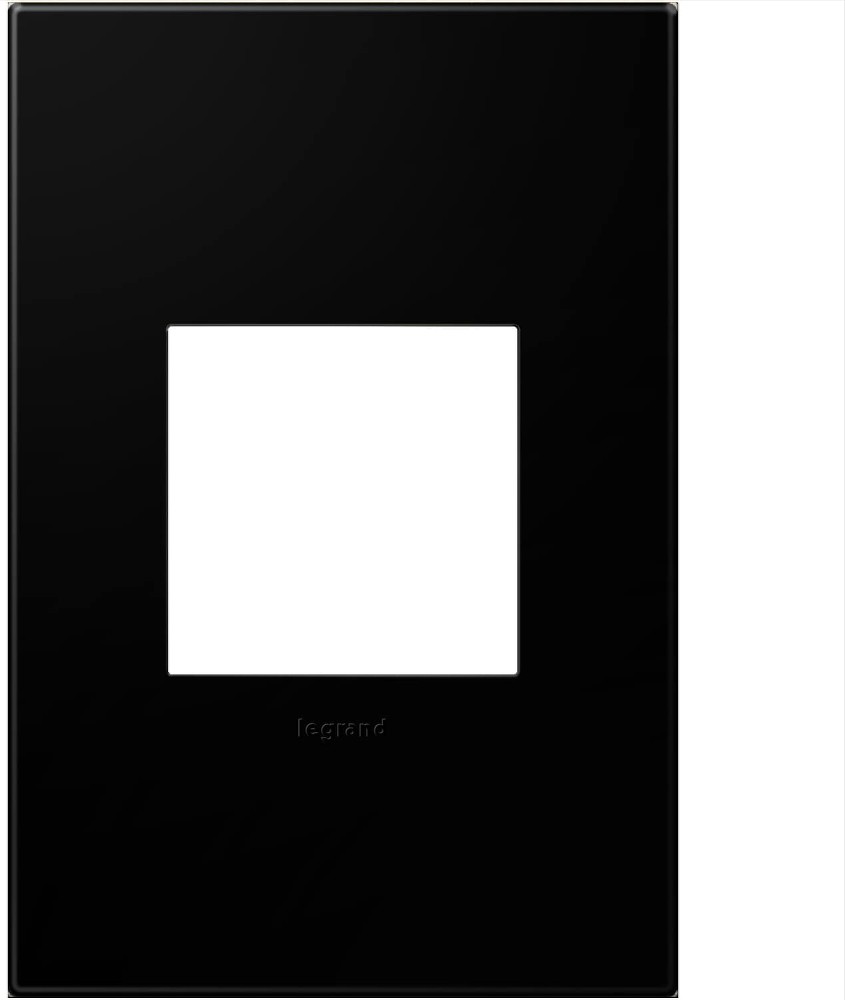 adorne 1 -Gang Specialty Size Black Ink Plastic Indoor Screwless Square Wall Plate