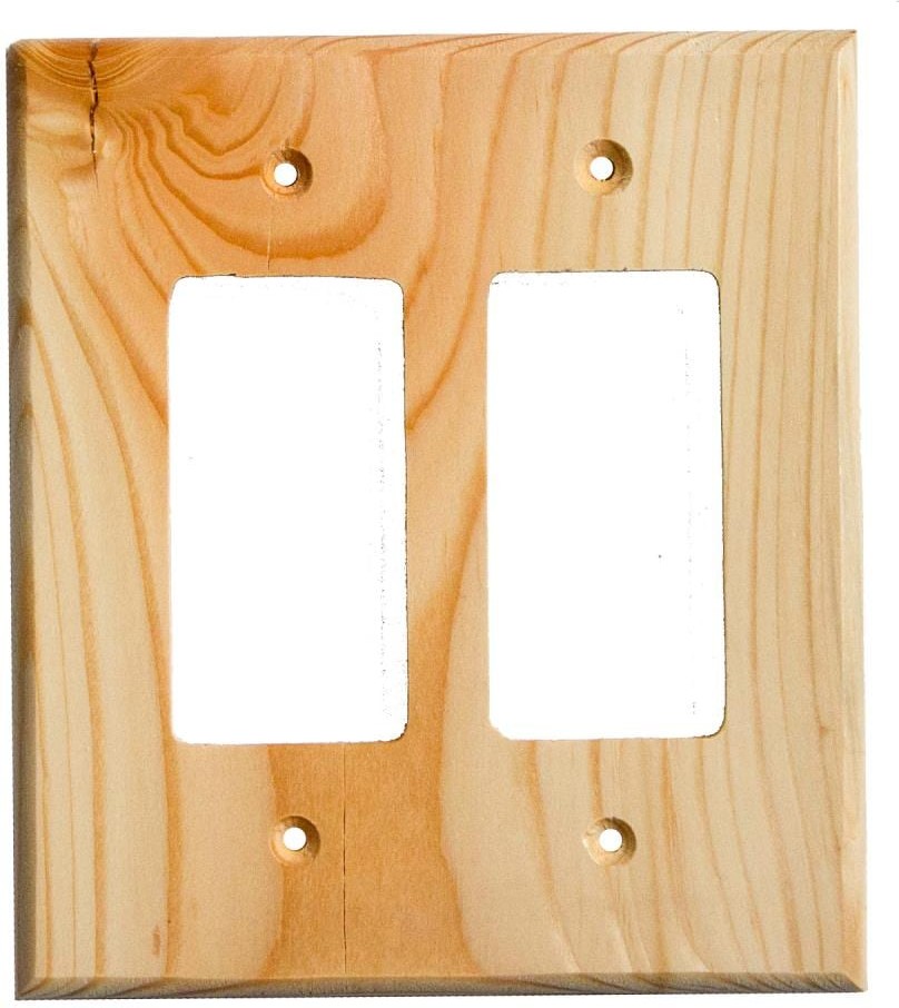 2 -Gang Specialty Size Pine Wood Indoor Wall Plate