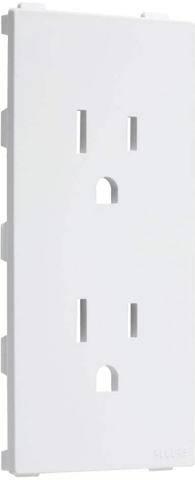 TayMac ALLURE Jumbo Size White Plastic Indoor Screwless Duplex Wall Plate