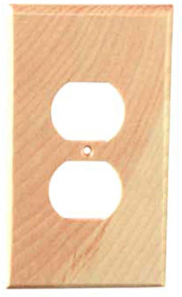 1 -Gang Specialty Size Pine Wood Indoor Duplex Wall Plate