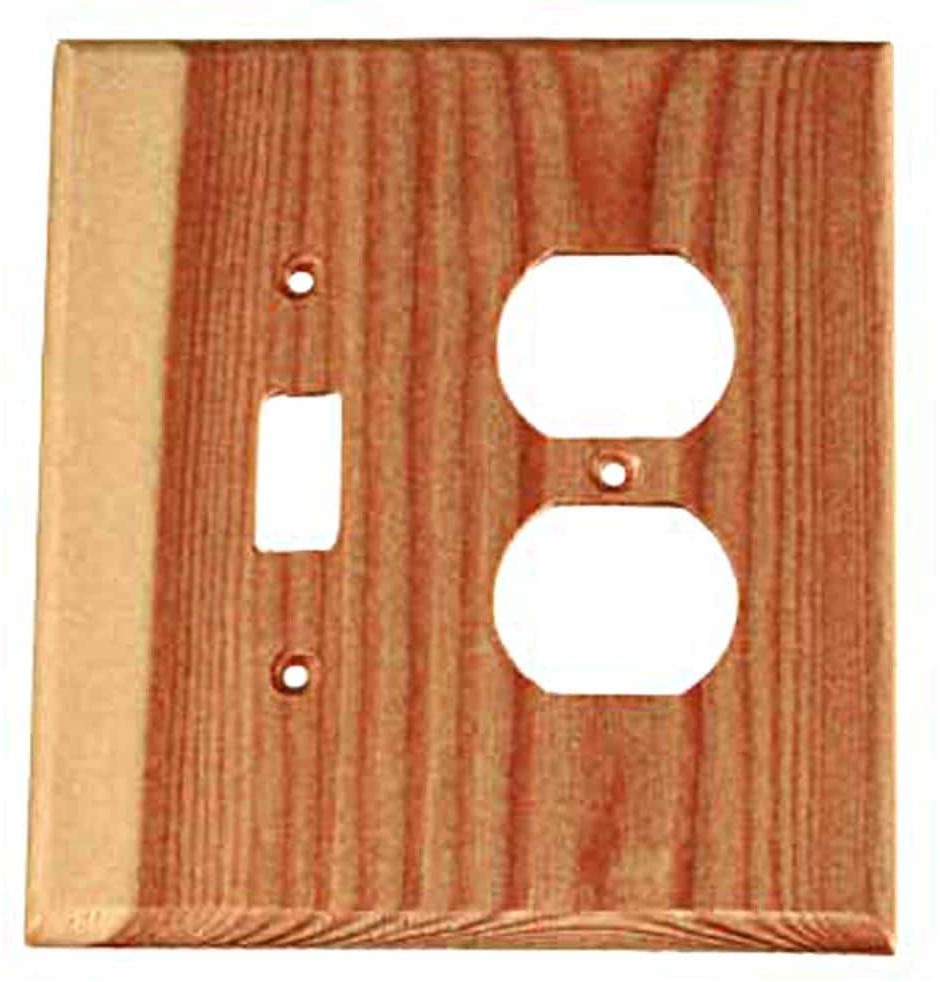 2 -Gang Specialty Size Fir Wood Indoor Toggle/Duplex Wall Plate