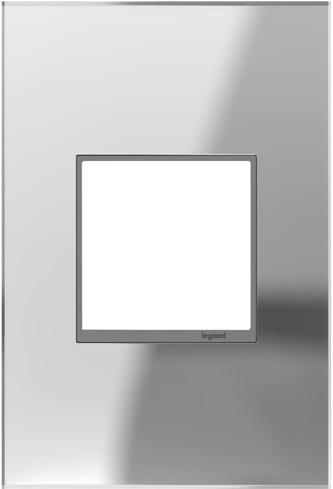 adorne 1 -Gang Specialty Size Mirror Glass Indoor Screwless Square Wall Plate