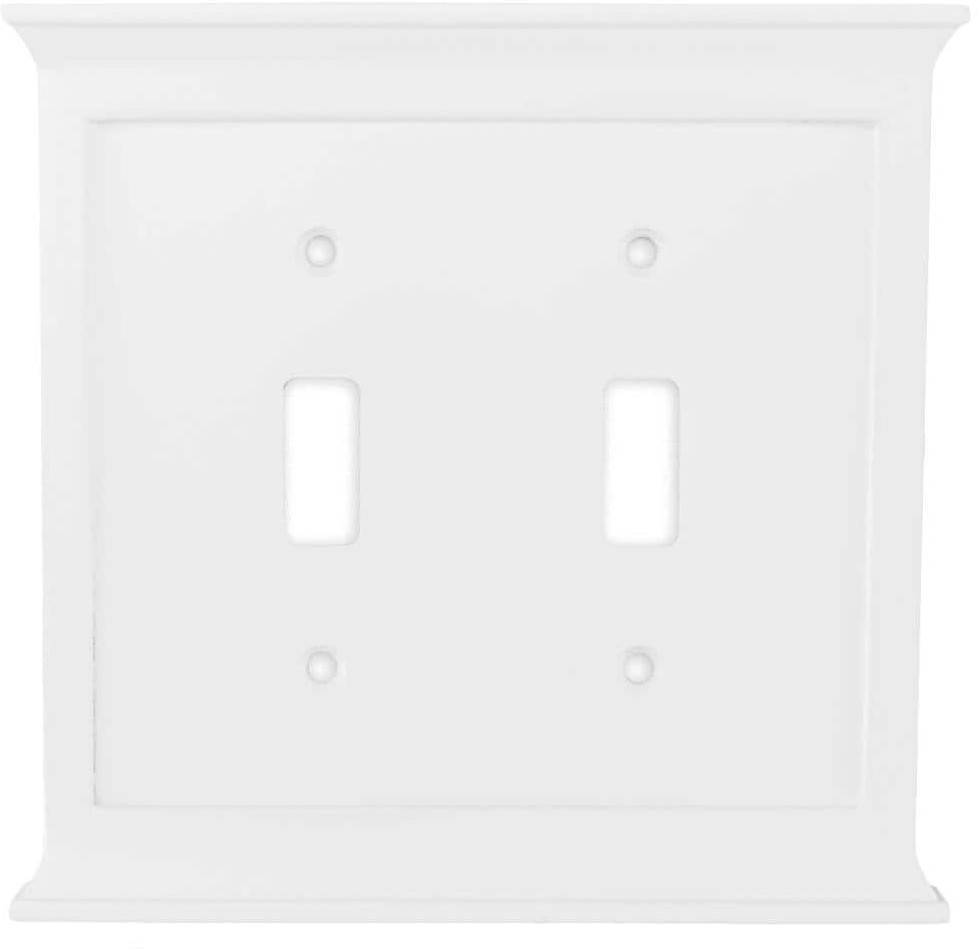 Capitol Standard Size White Composite wood Indoor Toggle Wall Plate