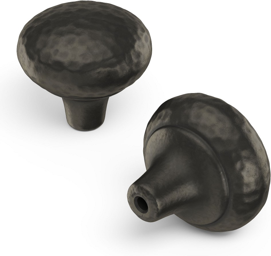 Mountain Lodge 1-3/8-in Black Iron Round Craftsman Cabinet Knob 10 -Pack