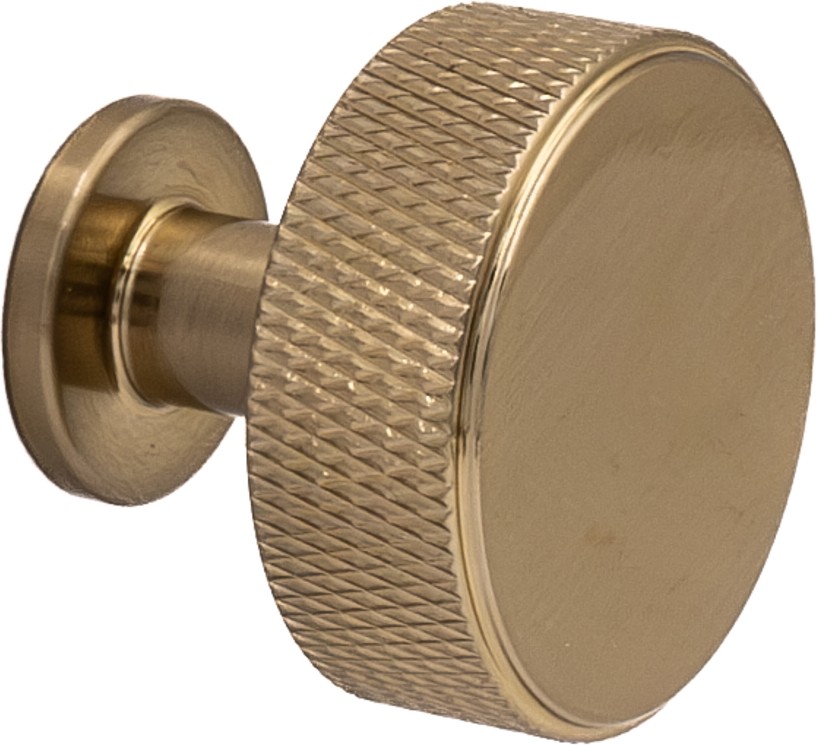 Kent Knurled 1-3/8-in Satin Brass Round Industrial Cabinet Knob