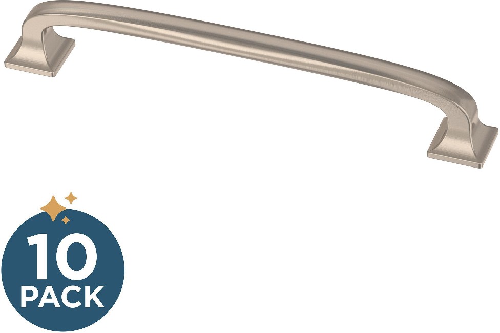 Lombard 5-1/16-in , 128mm Center to Center Brushed Nickel Arch Handle Drawer Pulls 10 -Pack