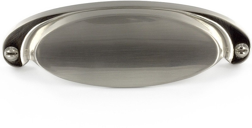 Bermondsey 2-1/2-in , 64mm Center to Center Brushed Nickel Oval Cup Drawer Pulls