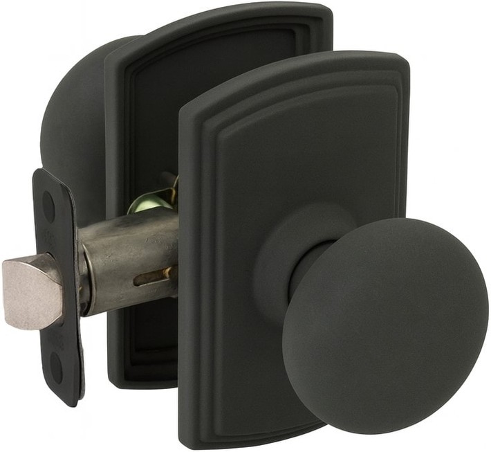 Santo Black Interior/Exterior Hall/Closet Passage Door Knob